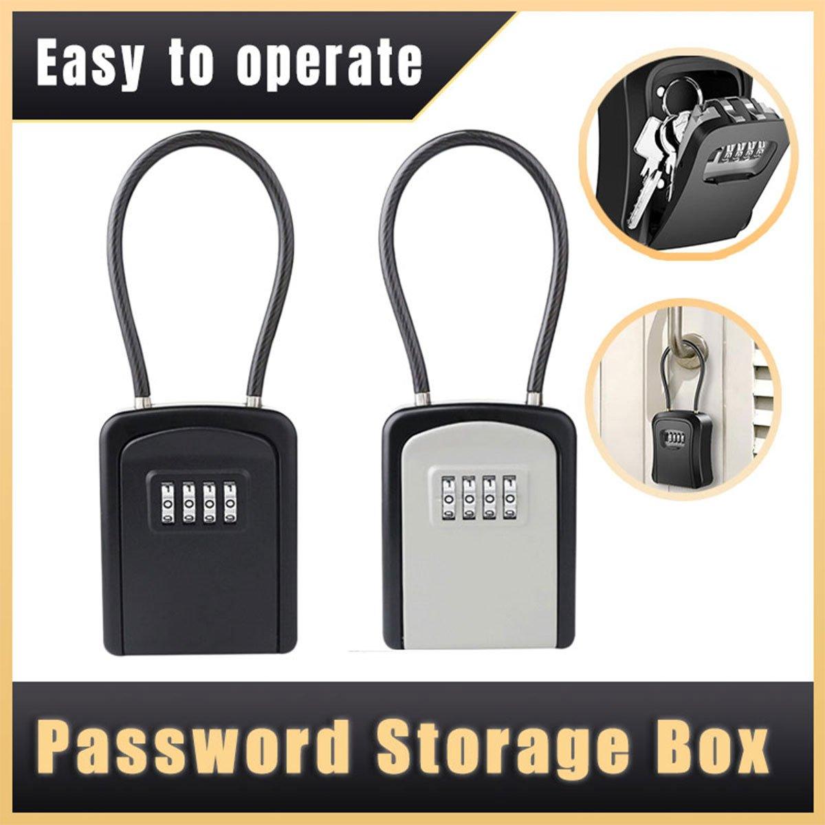 Portable Key Lock Box Hanging Combination Storage Organizer for Home Security - Black V528-KEY-SAFE-CHAIN-BLACK-821944