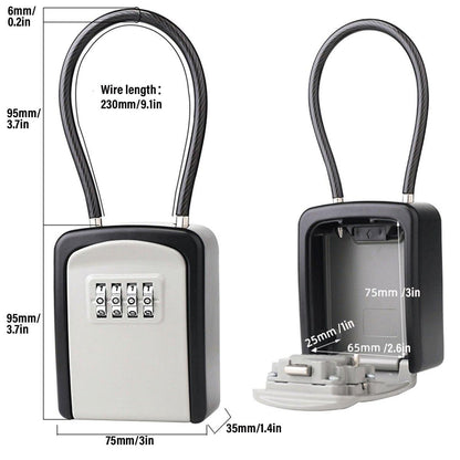 Portable Key Lock Box Hanging Combination Storage Organizer for Home Security - Black V528-KEY-SAFE-CHAIN-BLACK-821944