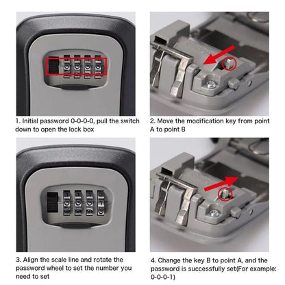 Combination Key Box with Combination Lock for Home Office Security Storage - Black V528-KEY-SAFE-WALL-BLACK-293597