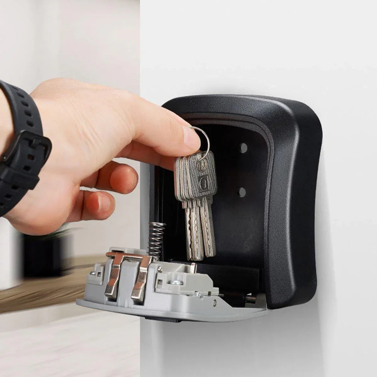 Combination Key Box with Combination Lock for Home Office Security Storage - Grey V528-KEY-SAFE-WALL-GREY-322133