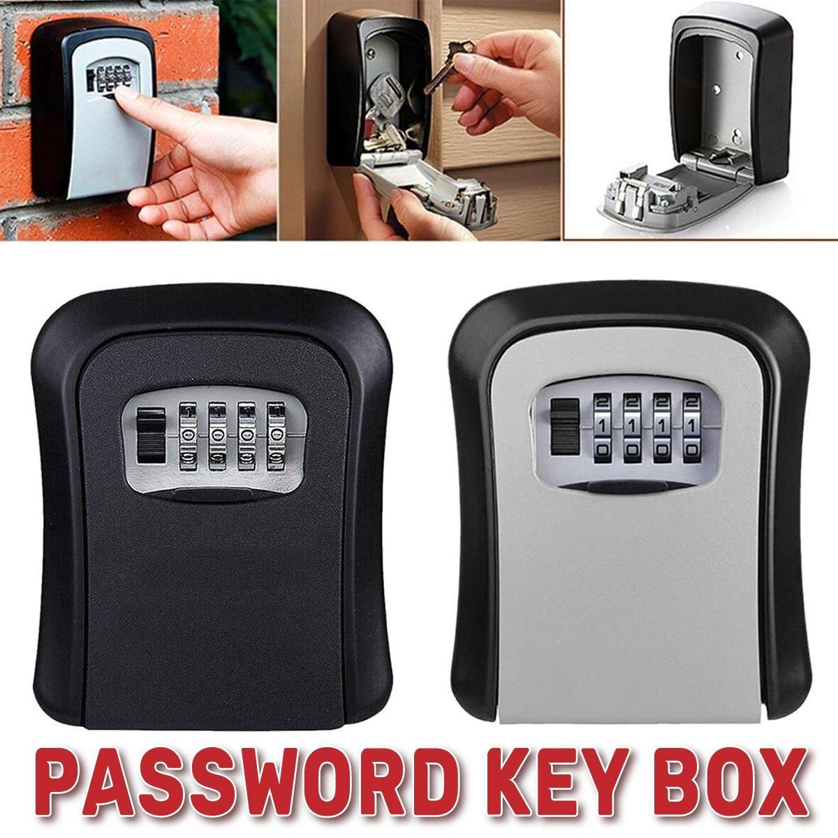 Combination Key Box with Combination Lock for Home Office Security Storage - Grey V528-KEY-SAFE-WALL-GREY-322133