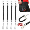 4Pcs Elastic Phone Elastic Spiral Spring Coil Strap Rope Lanyard Key Chain Black V528-KEYCHAIN-4PCS-45422