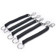 4Pcs Elastic Phone Elastic Spiral Spring Coil Strap Rope Lanyard Key Chain Black V528-KEYCHAIN-4PCS-45422