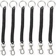 4Pcs Elastic Phone Elastic Spiral Spring Coil Strap Rope Lanyard Key Chain Black V528-KEYCHAIN-4PCS-45422