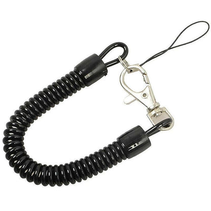 4Pcs Elastic Phone Elastic Spiral Spring Coil Strap Rope Lanyard Key Chain Black V528-KEYCHAIN-4PCS-45422