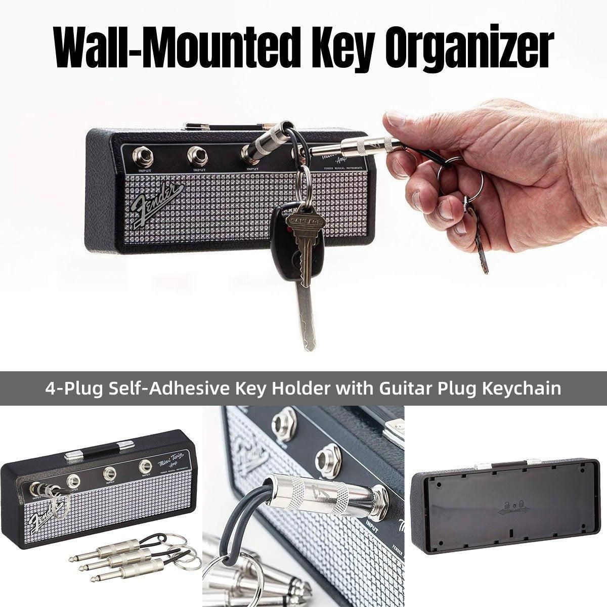 Guitar Shaped Wall Mounted Key Holder Decorative Storage Rack Home Organiser V528-KEYCHAIN-540809