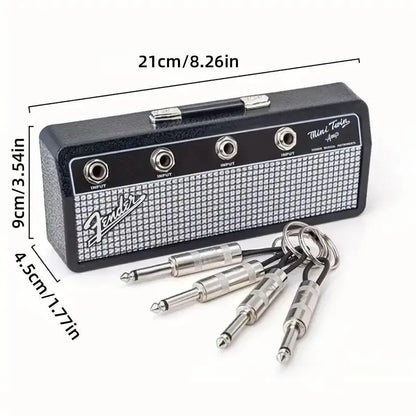 Guitar Shaped Wall Mounted Key Holder Decorative Storage Rack Home Organiser V528-KEYCHAIN-540809
