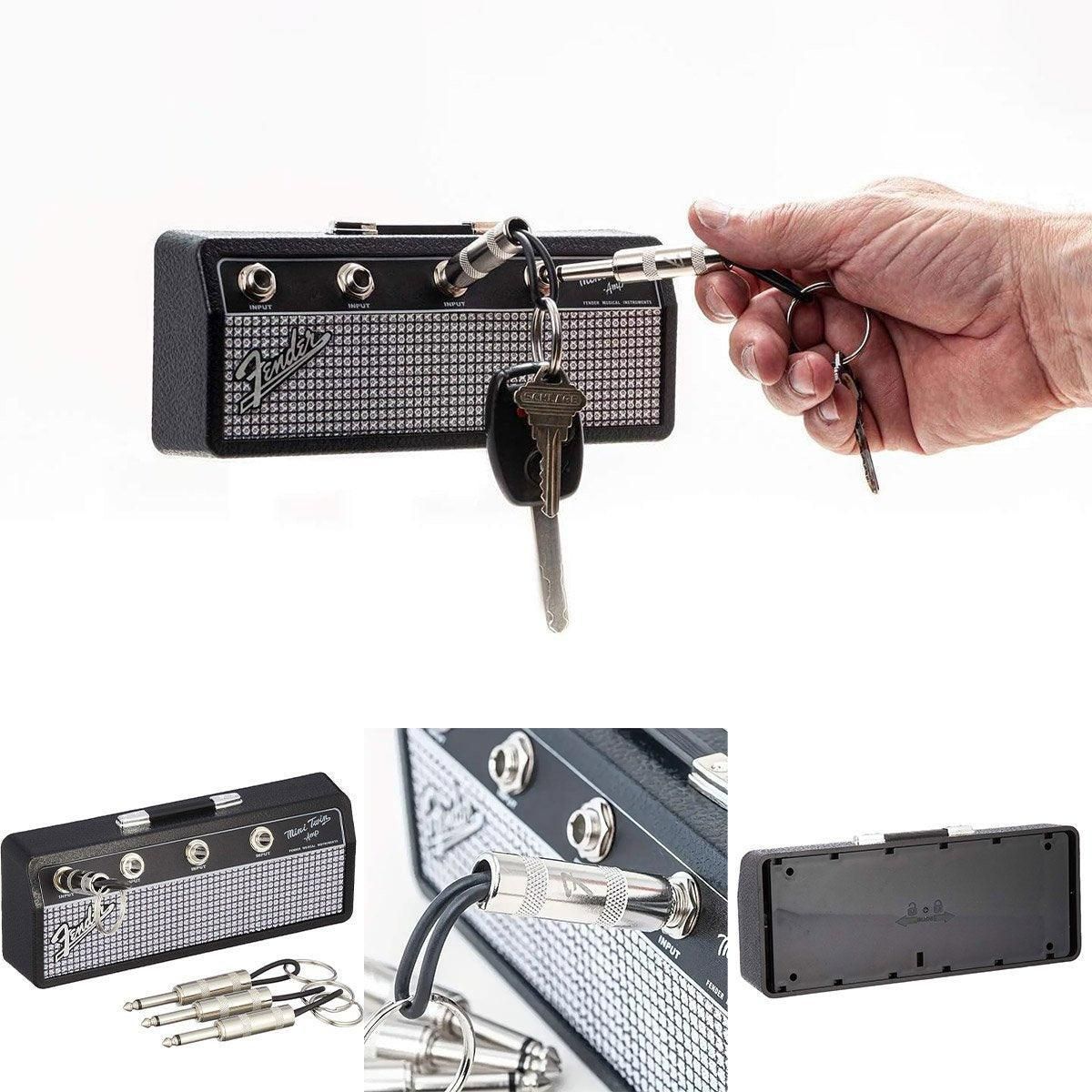 Guitar Shaped Wall Mounted Key Holder Decorative Storage Rack Home Organiser V528-KEYCHAIN-540809