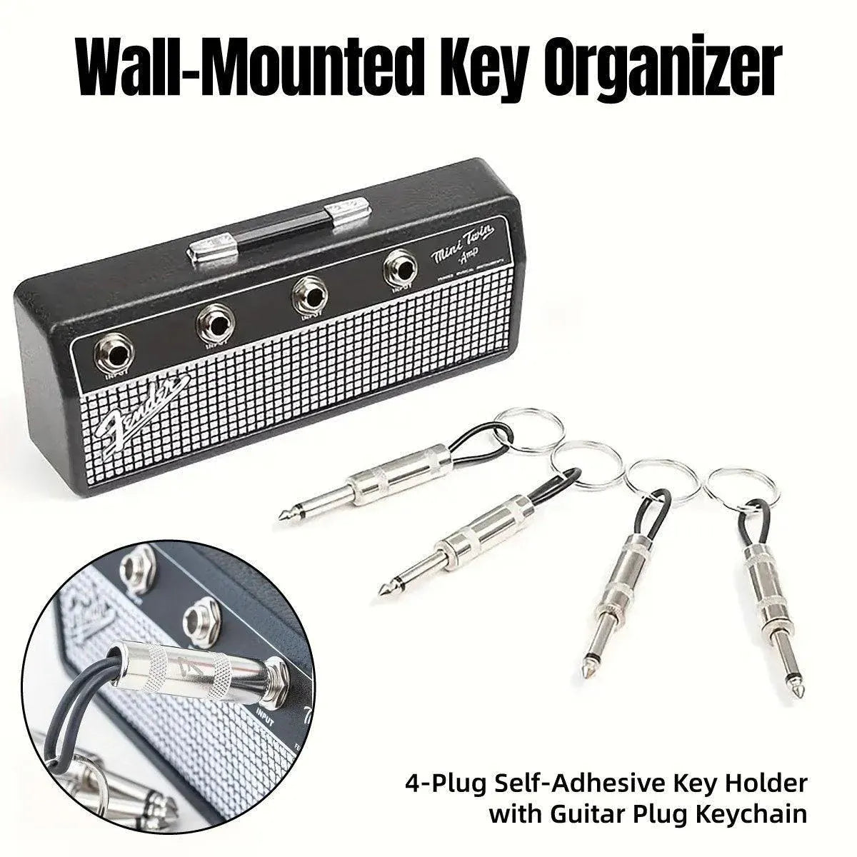 Guitar Shaped Wall Mounted Key Holder Decorative Storage Rack Home Organiser V528-KEYCHAIN-540809