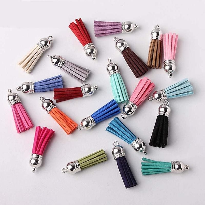 50X Leather Key Chain Ring Tassel Pendants Bulk Mixed DIY Crafts Jewelry Making V528-KEYCHAINTASSELS-50PCS-894463