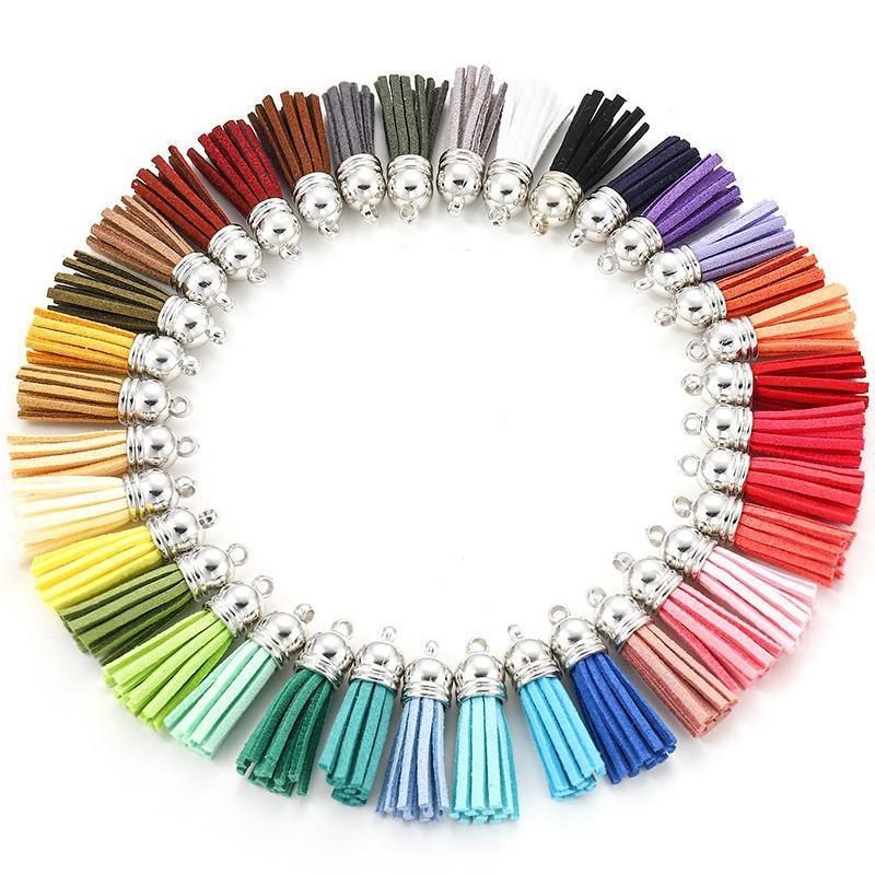 50X Leather Key Chain Ring Tassel Pendants Bulk Mixed DIY Crafts Jewelry Making V528-KEYCHAINTASSELS-50PCS-894463