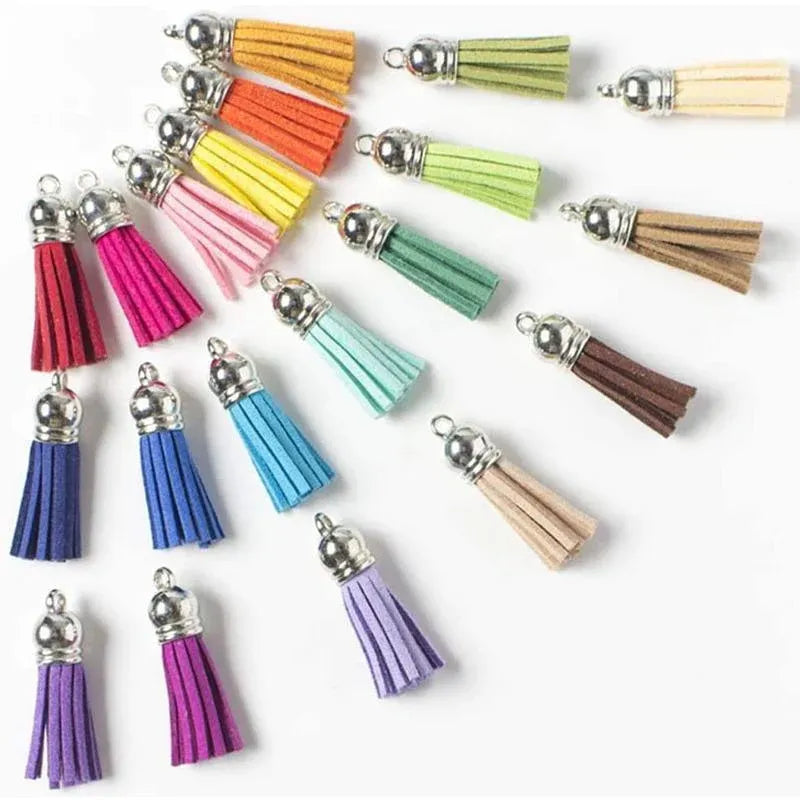 50X Leather Key Chain Ring Tassel Pendants Bulk Mixed DIY Crafts Jewelry Making V528-KEYCHAINTASSELS-50PCS-894463