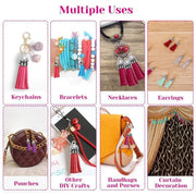 50X Leather Key Chain Ring Tassel Pendants Bulk Mixed DIY Crafts Jewelry Making V528-KEYCHAINTASSELS-50PCS-894463