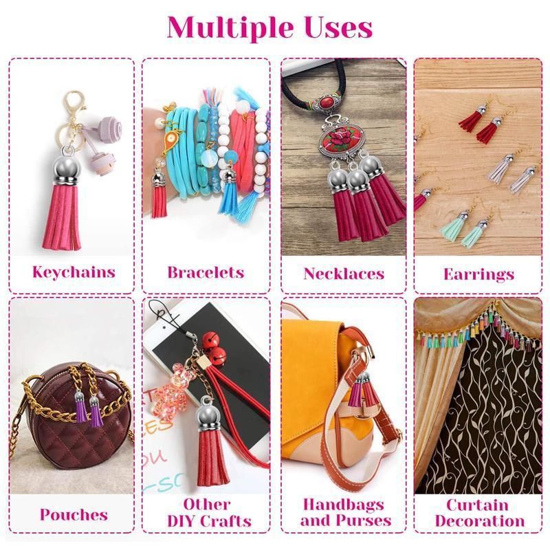 50X Leather Key Chain Ring Tassel Pendants Bulk Mixed DIY Crafts Jewelry Making V528-KEYCHAINTASSELS-50PCS-894463