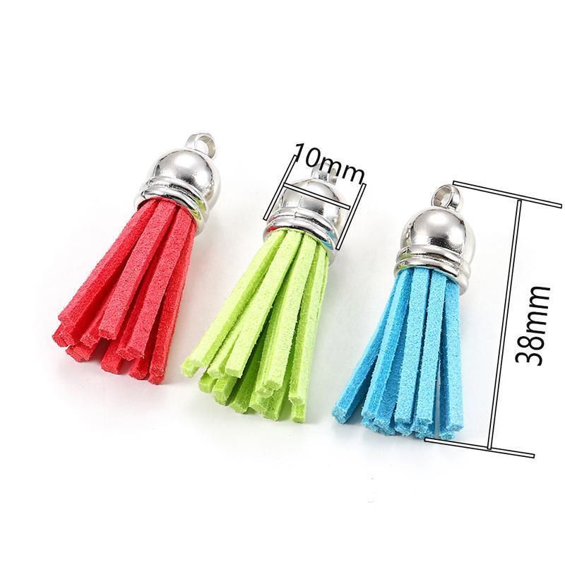 50X Leather Key Chain Ring Tassel Pendants Bulk Mixed DIY Crafts Jewelry Making V528-KEYCHAINTASSELS-50PCS-894463