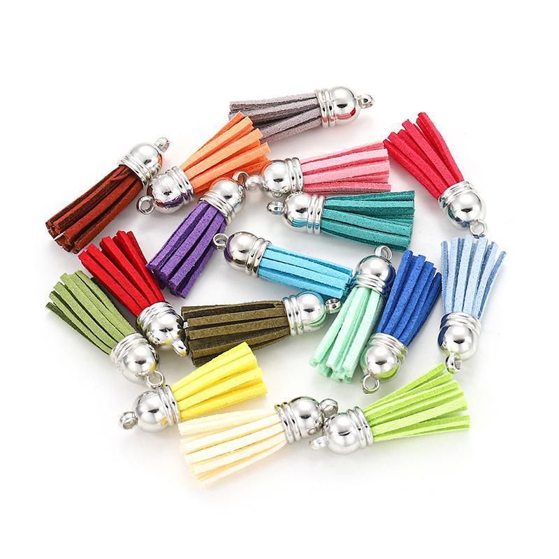 50X Leather Key Chain Ring Tassel Pendants Bulk Mixed DIY Crafts Jewelry Making V528-KEYCHAINTASSELS-50PCS-894463