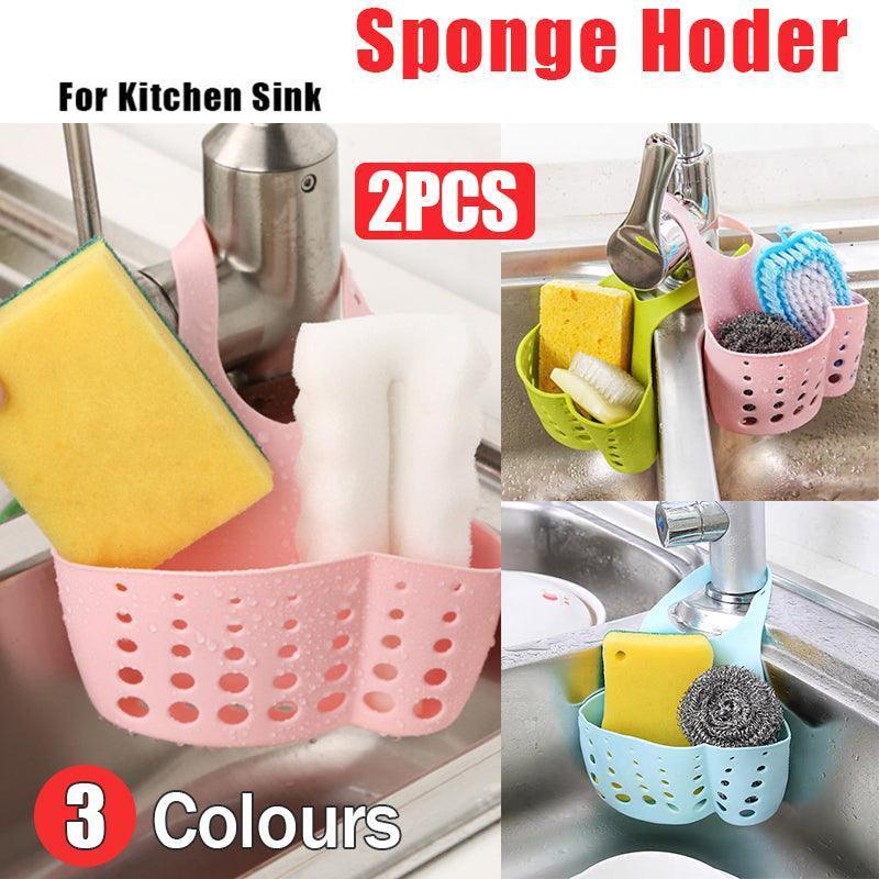 2PCS Kitchen Drain Holder Sponge Sink Storage Rack Basket Organizer Shelf Bathroom - Pink V528-KITCHENDRAINBASKET-PINK-308322