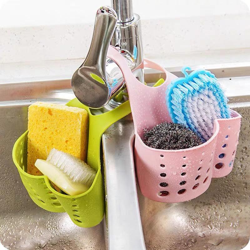 2PCS Kitchen Drain Holder Sponge Sink Storage Rack Basket Organizer Shelf Bathroom - Pink V528-KITCHENDRAINBASKET-PINK-308322