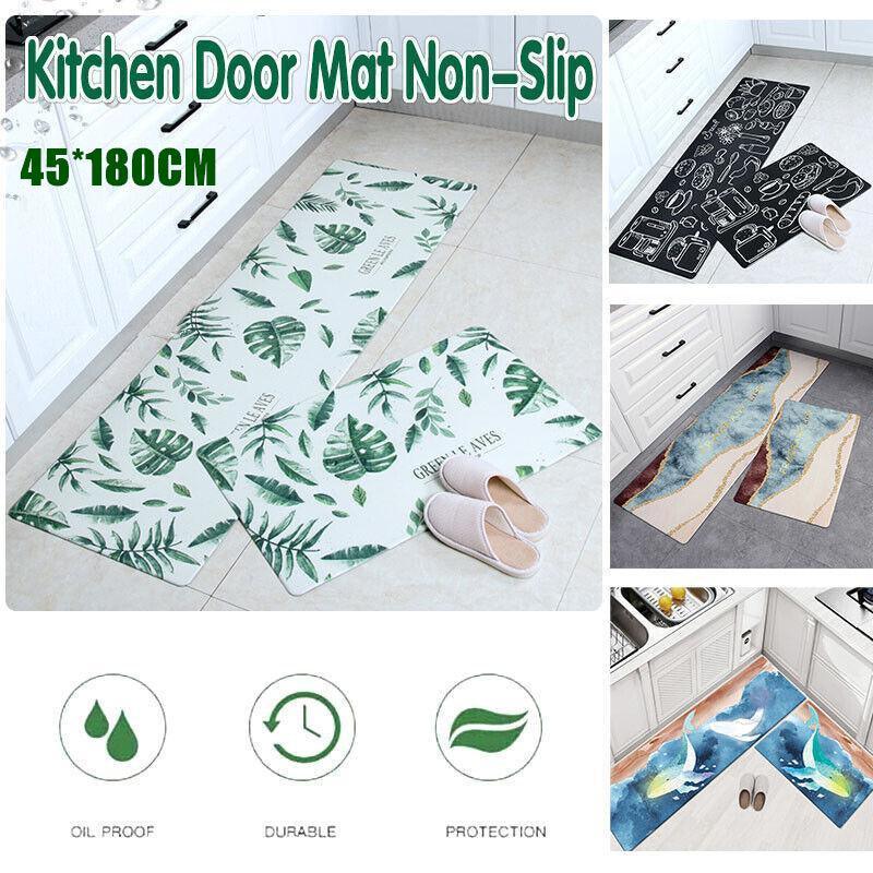 45x180cm Kitchen Mat Non-Slip Waterproof Pvc Floor Rug Carpet Anti-Oil Easy Clean - Kitchen V528-KITCHENMAT-KITCHEN-45-180-990070