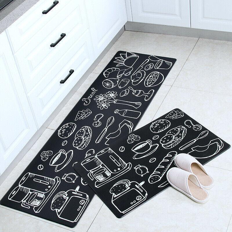 45x180cm Kitchen Mat Non-Slip Waterproof Pvc Floor Rug Carpet Anti-Oil Easy Clean - Kitchen V528-KITCHENMAT-KITCHEN-45-180-990070
