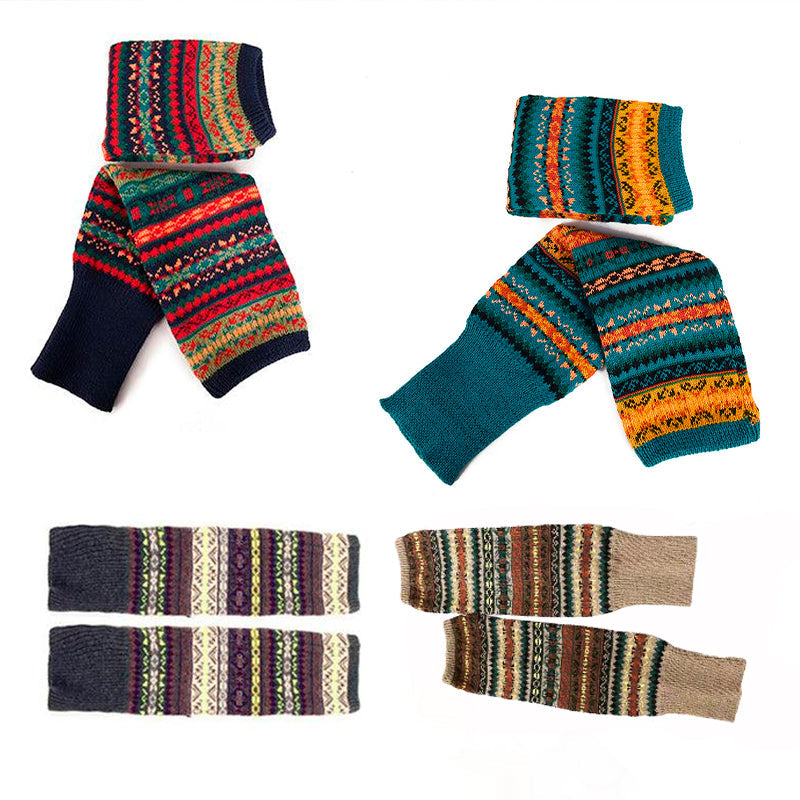 Women Ladies Winter Warm Knit Wool Leg Warmer Woolen Knee Knit Socks Leggings - Black V528-KNEEKNITSOCKS-BLACK-941581