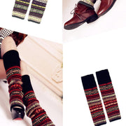 Women Ladies Winter Warm Knit Wool Leg Warmer Woolen Knee Knit Socks Leggings - Green V528-KNEEKNITSOCKS-GREEN-810920