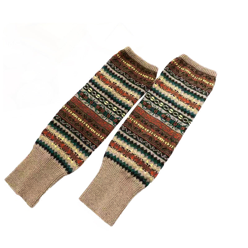 Women Ladies Winter Warm Knit Wool Leg Warmer Woolen Knee Knit Socks Leggings - Khaki V528-KNEEKNITSOCKS-KHAKI-658613