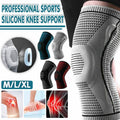Black Knee Brace Knee Compression Sleeve Professional Sports Silicone Knee Support - L V528-KNEESUPPORT-BLACK-L-483970
