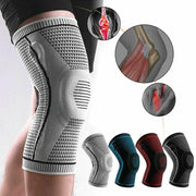 Black Knee Brace Knee Compression Sleeve Professional Sports Silicone Knee Support - XL V528-KNEESUPPORT-BLACK-L-821956