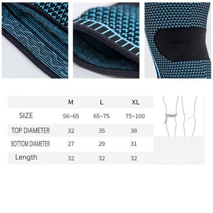 Black Knee Brace Knee Compression Sleeve Professional Sports Silicone Knee Support - XL V528-KNEESUPPORT-BLACK-L-821956