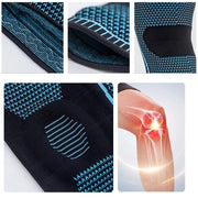 Black Knee Brace Knee Compression Sleeve Professional Sports Silicone Knee Support - XL V528-KNEESUPPORT-BLACK-L-821956