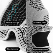 Black Knee Brace Knee Compression Sleeve Professional Sports Silicone Knee Support - M V528-KNEESUPPORT-BLACK-M-739653