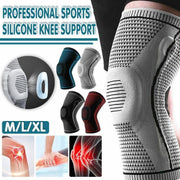 Blue Knee Brace Knee Compression Sleeve Professional Sports Silicone Knee Support - XL V528-KNEESUPPORT-BLUE-L-447517