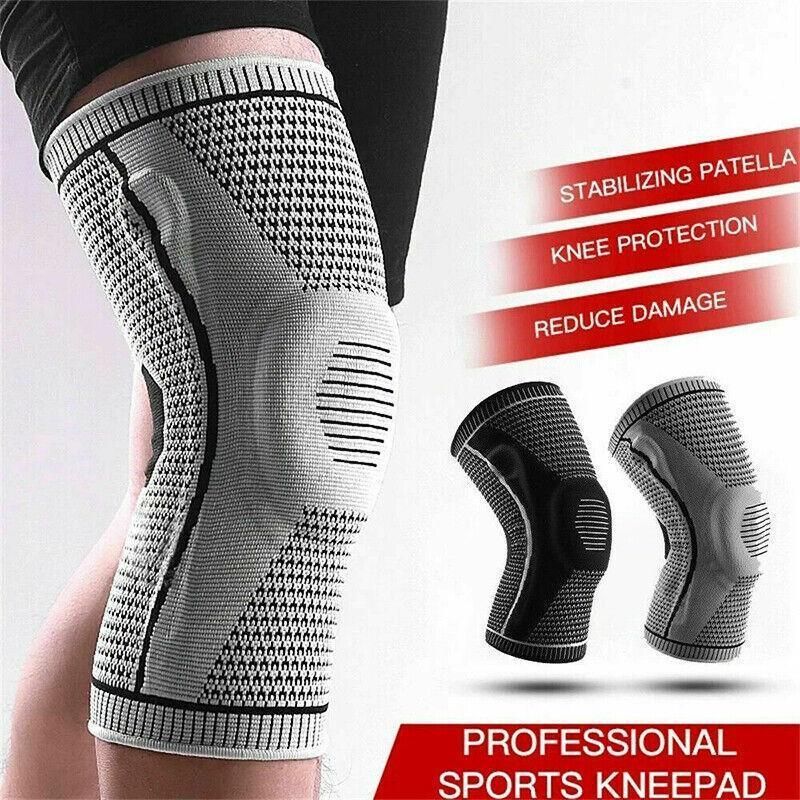Blue Knee Brace Knee Compression Sleeve Professional Sports Silicone Knee Support - M V528-KNEESUPPORT-BLUE-M-163737