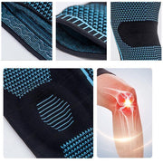 Blue Knee Brace Knee Compression Sleeve Professional Sports Silicone Knee Support - M V528-KNEESUPPORT-BLUE-M-163737