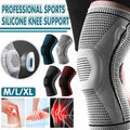 Grey Knee Brace Knee Compression Sleeve Professional Sports Silicone Knee Support - L V528-KNEESUPPORT-GREY-L-906291