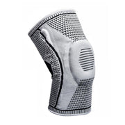 Grey Knee Brace Knee Compression Sleeve Professional Sports Silicone Knee Support - L V528-KNEESUPPORT-GREY-L-906291