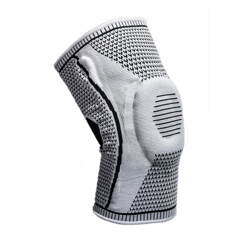 Grey Knee Brace Knee Compression Sleeve Professional Sports Silicone Knee Support - L V528-KNEESUPPORT-GREY-L-906291