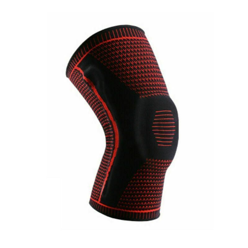 Red Knee Brace Knee Compression Sleeve Professional Sports Silicone Knee Support - XL V528-KNEESUPPORT-RED-L-892413