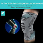 Red Knee Brace Knee Compression Sleeve Professional Sports Silicone Knee Support - XL V528-KNEESUPPORT-RED-L-892413