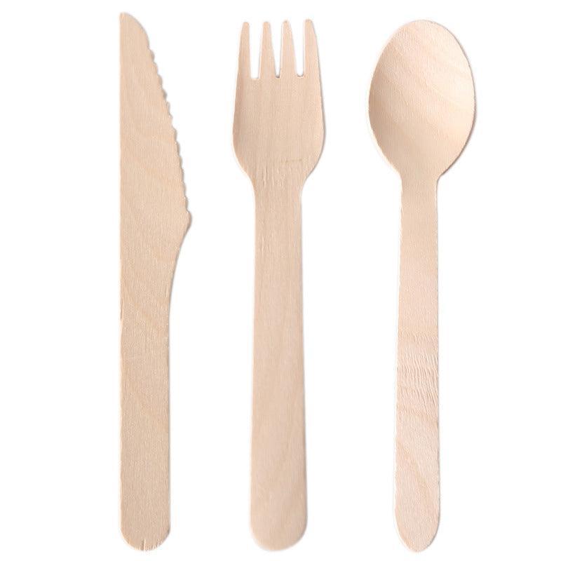 Wooden Cutlery Set Disposable Bamboo Wood Bulk Buy Forks Spoons Knives Party - 100PCS Knives V528-KNIFE-100PCS-6445501