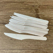 Wooden Cutlery Set Disposable Bamboo Wood Bulk Buy Forks Spoons Knives Party - 100PCS Knives V528-KNIFE-100PCS-6445501