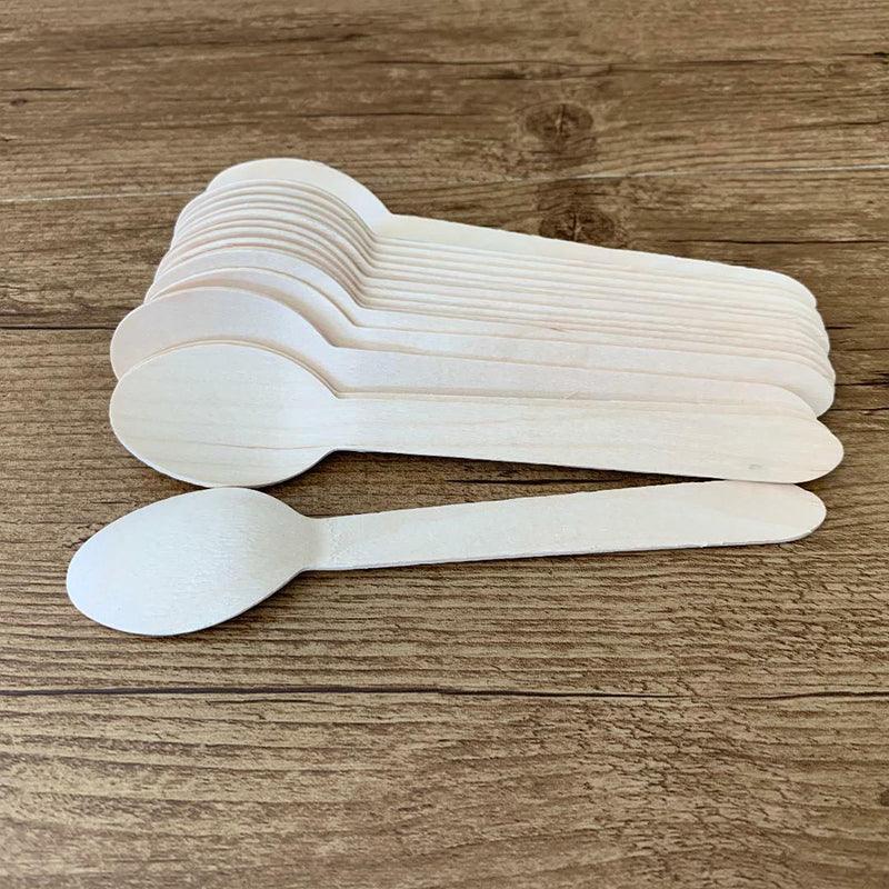Wooden Cutlery Set Disposable Bamboo Wood Bulk Buy Forks Spoons Knives Party - 100PCS Knives V528-KNIFE-100PCS-6445501