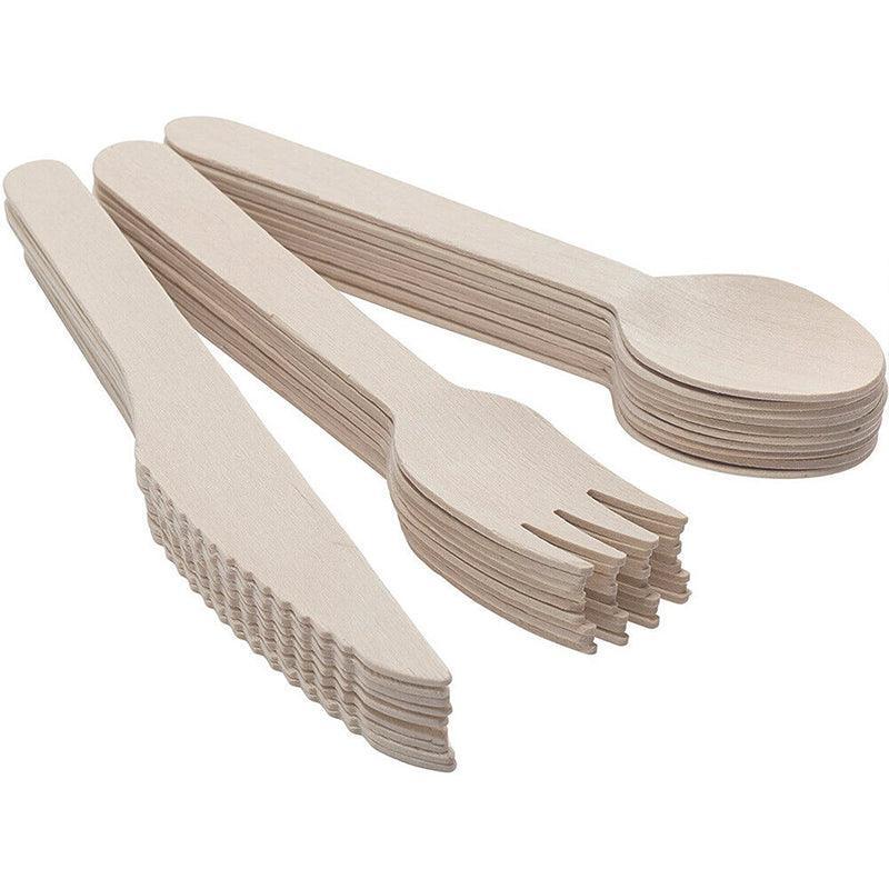 Wooden Cutlery Set Disposable Bamboo Wood Bulk Buy Forks Spoons Knives Party - 100PCS Knives V528-KNIFE-100PCS-6445501