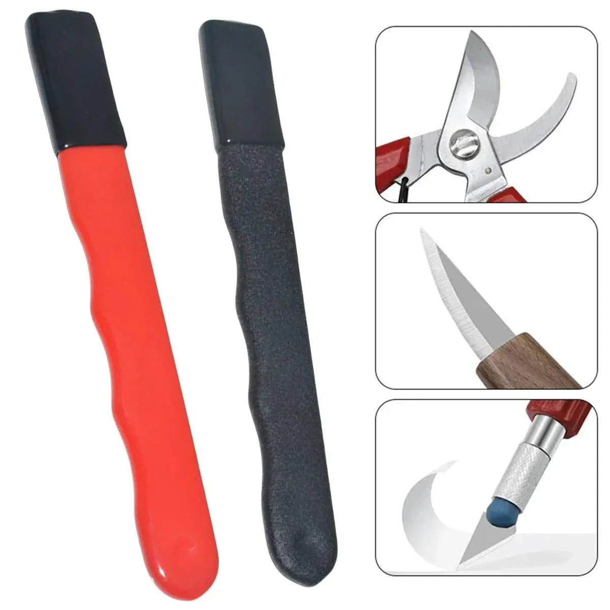 5pcs Handheld Garden Tool Knife Sharpener Quick Pocket Blade Carbide Sharpener - Red V528-KNIFE-SHARPENER-5PCS-RED-607233