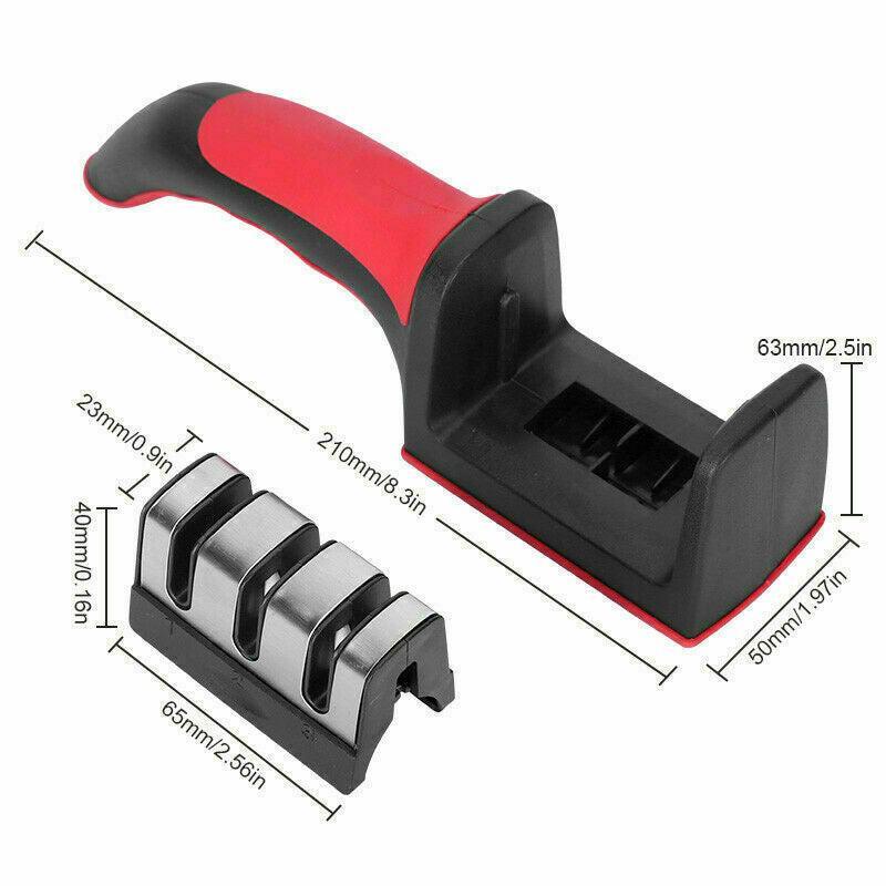 Au Knife Sharpener 3 Stage Kitchen Diamond Sharp Knives Scissor Sharpening Tool V528-KNIFESHARPENING-REDBLACK-54224