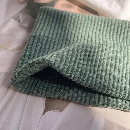 Women Headband Solid Wide Turban Knitted Cotton Hairband Girls Elastic Hair Band - Coffee V528-KNITTING-COFFEE-458658