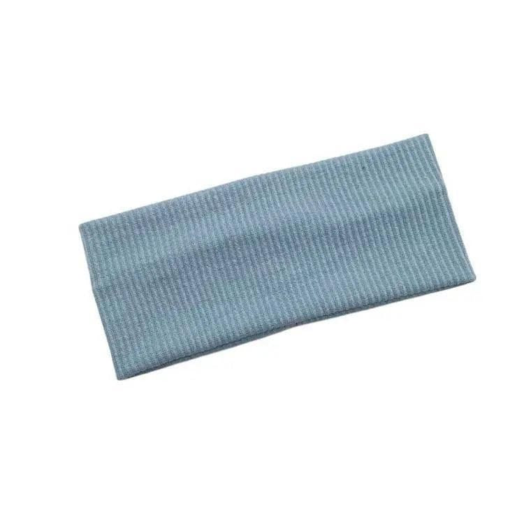 Women Headband Solid Wide Turban Knitted Cotton Hairband Girls Elastic Hair Band - Cyan V528-KNITTING-CYAN-114747