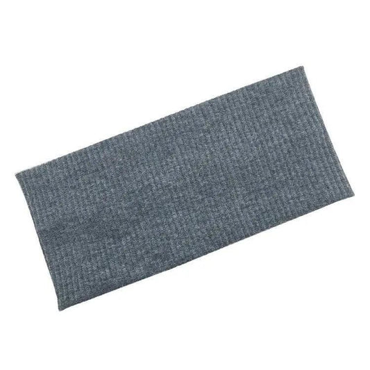 Women Headband Solid Wide Turban Knitted Cotton Hairband Girls Elastic Hair Band - Dark Grey V528-KNITTING-DARKGREY628878