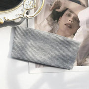 Women Headband Solid Wide Turban Knitted Cotton Hairband Girls Elastic Hair Band - Dark Grey V528-KNITTING-DARKGREY628878